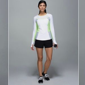 Lululemon - Trail Bound Long Sleeve in White / Clear Mint
